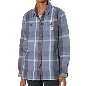 Carhartt Loose Fit Heavyweight Flannel Long Sleeve Plaid Shirt Women's XS NWT